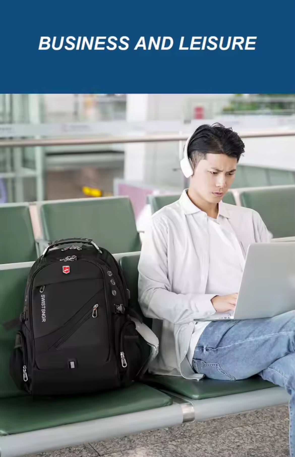 SafeCarry™ Anti-Theft Travel Backpack – Waterproof, USB Charging, 17” Laptop Ready