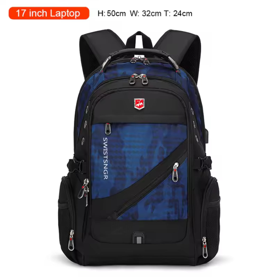 SafeCarry™ Anti-Theft Travel Backpack – Waterproof, USB Charging, 17” Laptop Ready