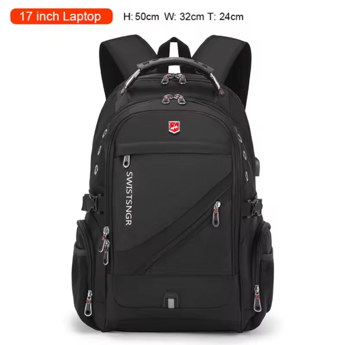 SafeCarry™ Anti-Theft Travel Backpack – Waterproof, USB Charging, 17” Laptop Ready