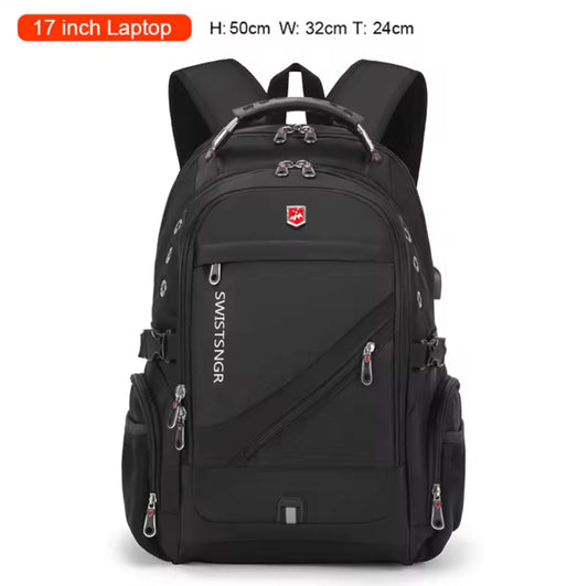 SafeCarry™ Anti-Theft Travel Backpack – Waterproof, USB Charging, 17” Laptop Ready