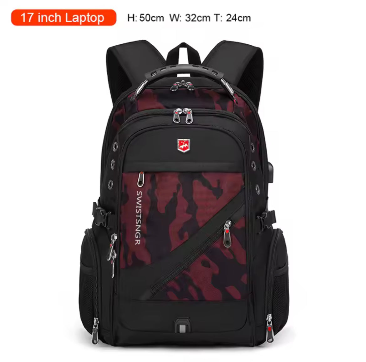 SafeCarry™ Anti-Theft Travel Backpack – Waterproof, USB Charging, 17” Laptop Ready