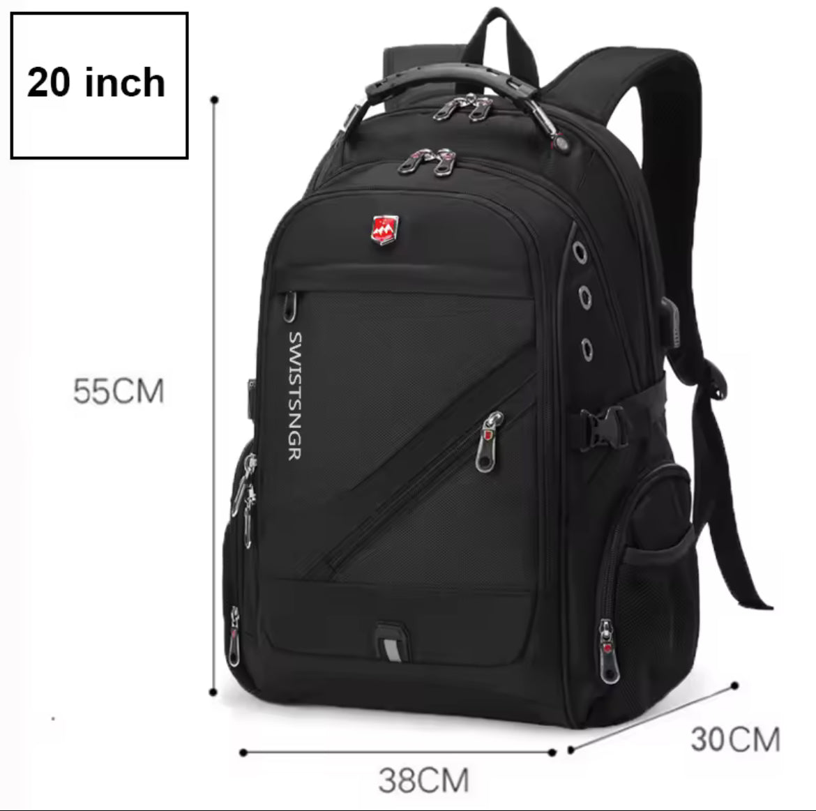 SafeCarry™ Anti-Theft Travel Backpack – Waterproof, USB Charging, 17” Laptop Ready