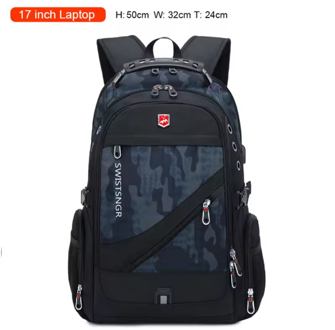 SafeCarry™ Anti-Theft Travel Backpack – Waterproof, USB Charging, 17” Laptop Ready