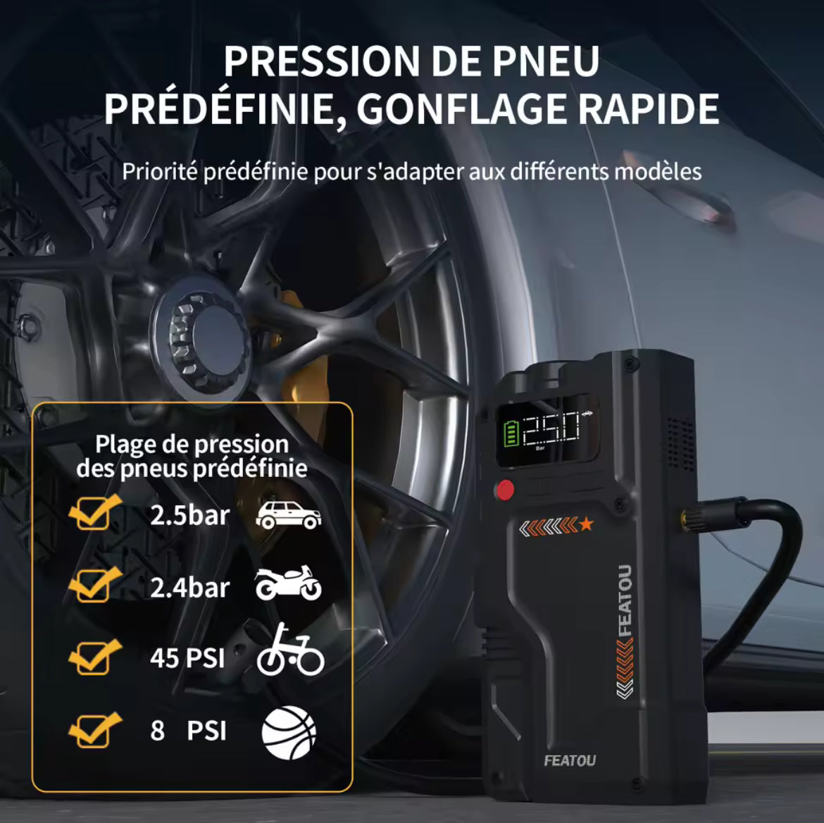 SafeCarry™ 6000A Pro Démarreur de secours & compresseur d’air – Booster de batterie portable avec protection intelligente